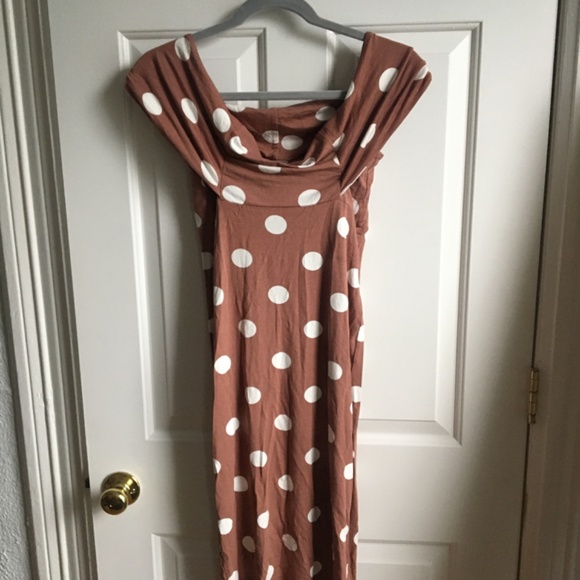 ASOS Dusty Rose Off the Shoulder Dress - Picture 3 of 3